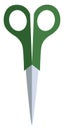 Gardening green scissors, icon