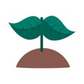 Gardening, growing plant in soil nature flat icon style