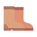 Gardening, gumboots equipment work flat icon style