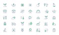 Gardening, home garden, farm Vector line Icon Set