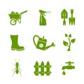 Gardening icons set