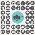 Gardening icons set. Royalty Free Stock Photo