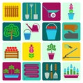 Gardening. Icons set