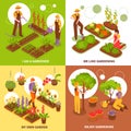 Gardening Isometric Concept Icons Set