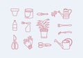 Gardening items icons set. Garden tools - vector illustration Royalty Free Stock Photo