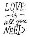 Lifestyle and plants themed hand drawn inscription - Love is all you need