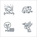 Gardening line icons. linear set. quality vector line set such as humming bird, garden, toad Royalty Free Stock Photo