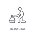 Gardening linear icon. Modern outline Gardening logo concept on