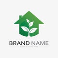 Gardening logo with shovel icon and tree with green leaves logo template Royalty Free Stock Photo