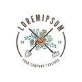 Gardening logo vintage design concept template