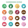 Gardening long shadow icons Royalty Free Stock Photo