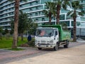 Gardening machine. Truck for loading branches and other garden debris