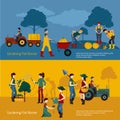 Gardening People Flat Set Royalty Free Stock Photo