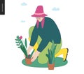 Gardening people, spring