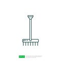 Gardening rake. Farming vector icon