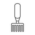 Gardening, rake work tool line icon style