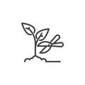 Gardening scissors line icon