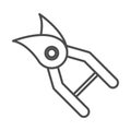 Gardening, scissors pruning tool line icon style