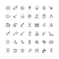 Gardening and seeding vector line thin icons Royalty Free Stock Photo
