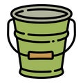 Gardening steel bucket icon, outline style