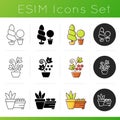 Gardening store categories icons set