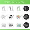 Gardening supplies icons set Royalty Free Stock Photo