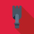 Gardening tool icon depicting trowel for planting on red background