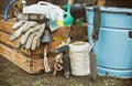 Gardening Tools and Equiment Royalty Free Stock Photo