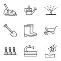 Gardening tools icons set isolated on white background Royalty Free Stock Photo