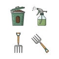 Gardening Tools Illustration Set Royalty Free Stock Photo