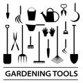 Gardening tools. Isolated design. Symbol collection. Ecology icon set. Eco flat vector icon. Flat collection with garden