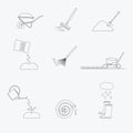 Gardening tools line icons set. Vector Royalty Free Stock Photo