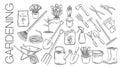 Gardening tools and plants