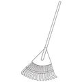 Gardening tools rake outline icons. Black and white Coloring page Royalty Free Stock Photo