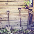 Gardening tools with retro effect Royalty Free Stock Photo