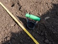 Gardening tools for sowing potatoes Royalty Free Stock Photo