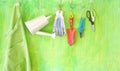 Gardening tools, watering can, scissor,shovel, apron, free copy