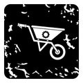 Gardening trolley icon, grunge style