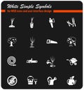 Gardening white icon set Royalty Free Stock Photo