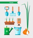 Gardening work tools set. Equipment for working in garden Royalty Free Stock Photo