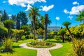 Gardens at Achilleion Palace at Corfu, Greece Royalty Free Stock Photo
