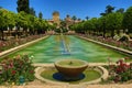 Gardens of Alcazar de los Reyes Cristianos, Cordoba, Spain. The place is declared UNESCO World Heritage Site. CORDOBA, SPAIN