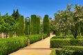 Gardens of Alcazar de los Reyes Cristianos, Cordoba, Spain. The place is declared UNESCO World Heritage Site. CORDOBA, SPAIN Royalty Free Stock Photo