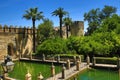 Gardens of Alcazar de los Reyes Cristianos, Cordoba, Spain. The place is declared UNESCO World Heritage Site. CORDOBA, SPAIN Royalty Free Stock Photo