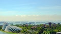 Gardens by the Bay, Bay Area, Singapore, Asia. Aerial view of Park with Domes and Supertrees.