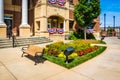 Gardens and beach in front of City Hall, Duluth, Georgia. Royalty Free Stock Photo