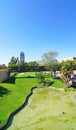 Gardens with bridges and pond of Nova Icaria, Barcelona