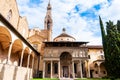 Gardens and cloister of the Basilica Santa Croce in Florence in Tuscany, Italy Royalty Free Stock Photo