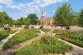 Gardens at Colonial Williamsburg in front of Bruton Parish Church