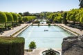 Gardens with fountains in alcazar cordoba Royalty Free Stock Photo